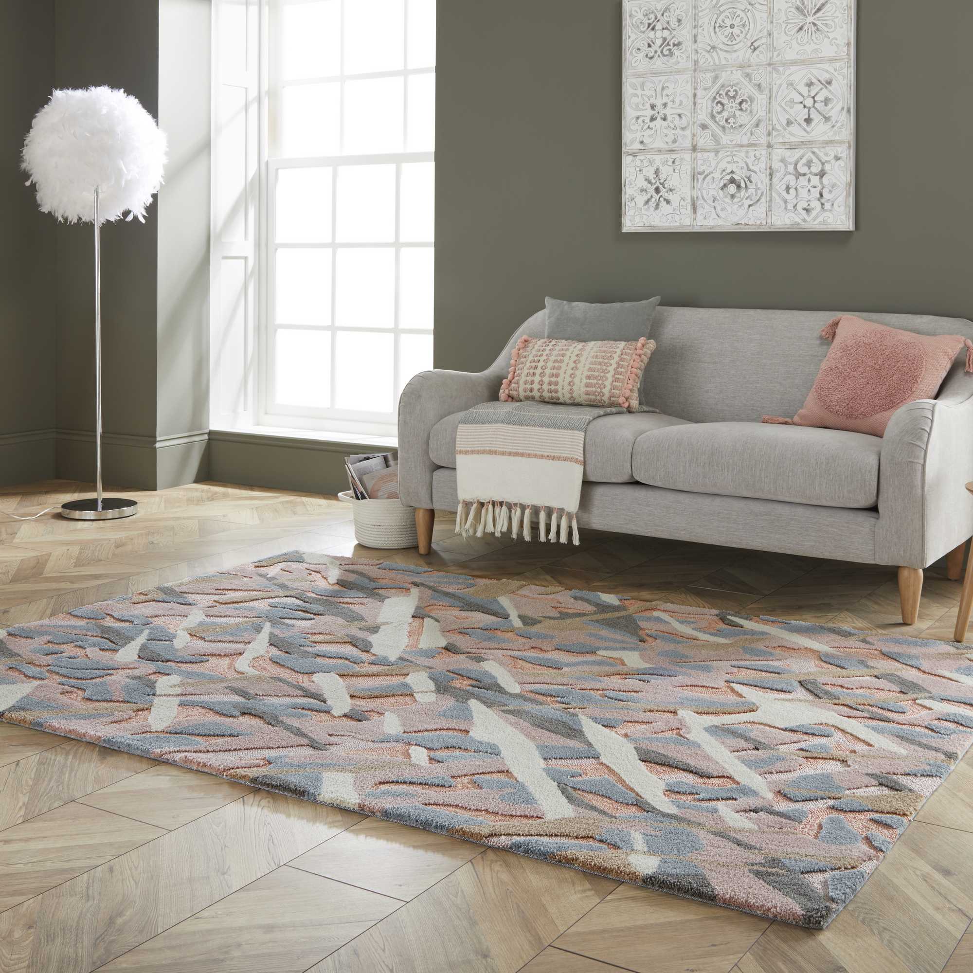 Zest Bark Texture Abstract Rug In Clay